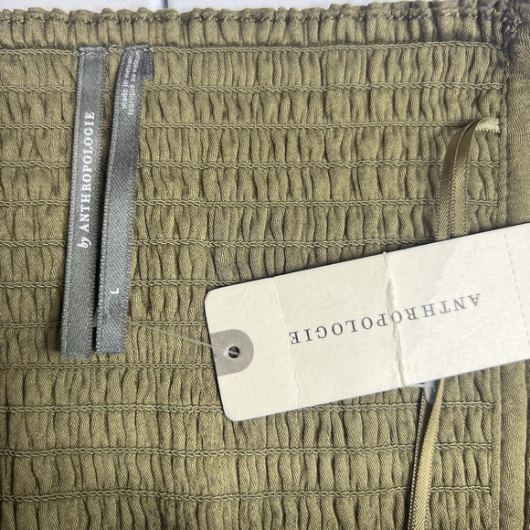 Anthropologie Zip-Front Corset Halter Neck Dress Moss Green Sz L Casual Festive - Picture 13 of 14